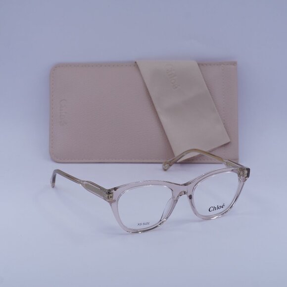 Chloe CH0085O 003 Square Eyeglasses 49mm - Transparent Pink - Picture 1 of 10